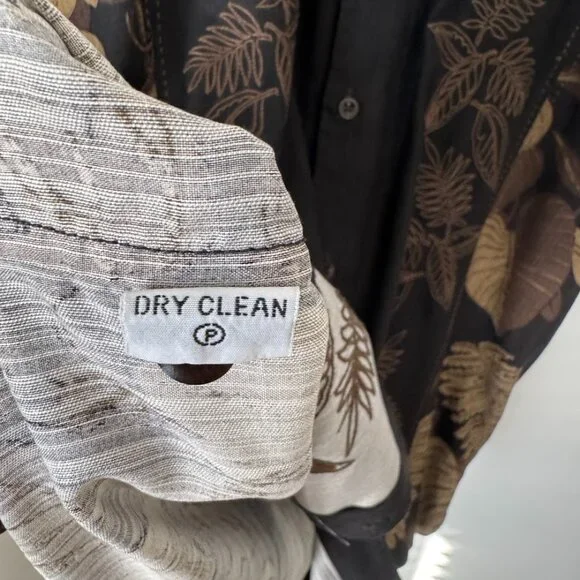 Tommy Bahama Silk Black and Tan Tropical Button Down - Picture 7 of 7